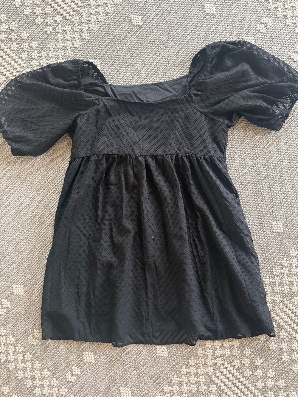 Black Puff Sleeve Formal Mini Dress